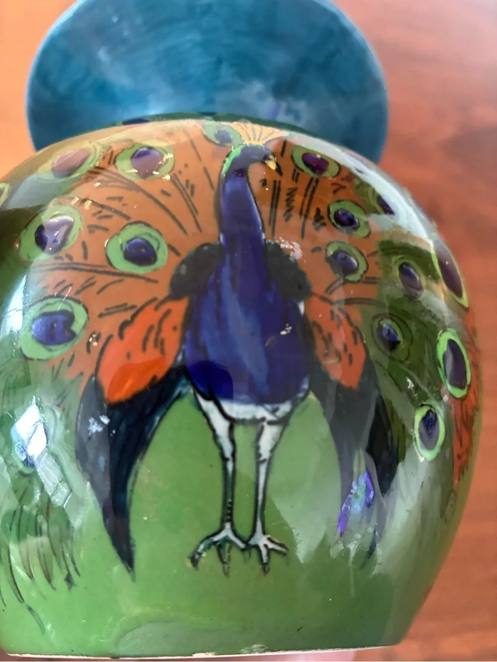 Wileman Intarsio Peacock Vase